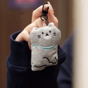 Grey Cat Plush Keychain/Bag Charm